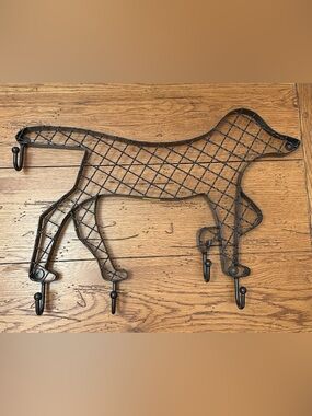 Pottery Barn Metal Dog-Shaped Wall Hook Rack in Black - Doggie Hooks